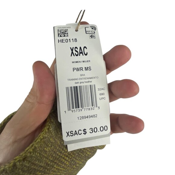 Adidas NWT Women's Power Medium Support Training Sports Bra XS A-C Gray Heather - Picture 5 of 7